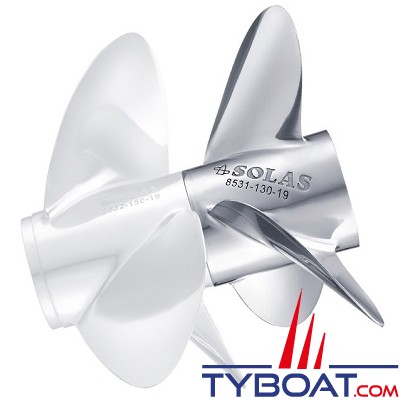 Solas - Hélice inox compatible Volvo DP - Type C5/C6 - 13,9x21 (Arrière 3 pâles)