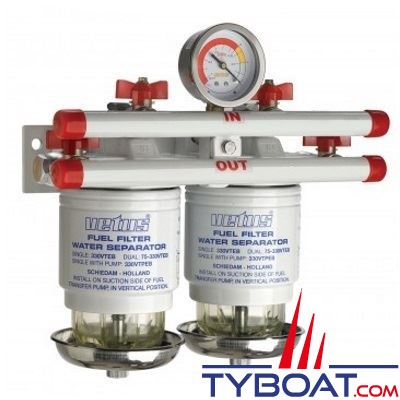 VETUS - Filtres séparateur eau/carburant CE/ABYC  double 10 microns débit 190  L/H - 75330VTEB