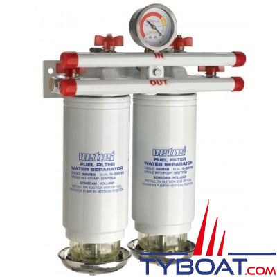 VETUS - Filtres séparateur eau/carburant CE/ABYC  double 10 microns débit 460  L/H - 75350VTEB