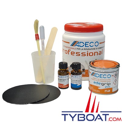 Adeco - kit professionnel de réparation de bateaux gonflables PVC blanc