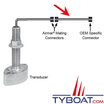 Airmar - Câble d'interface  1kW pour sonde avec connecteur générique vers Furuno connecteur 10 pin - 8 mètres