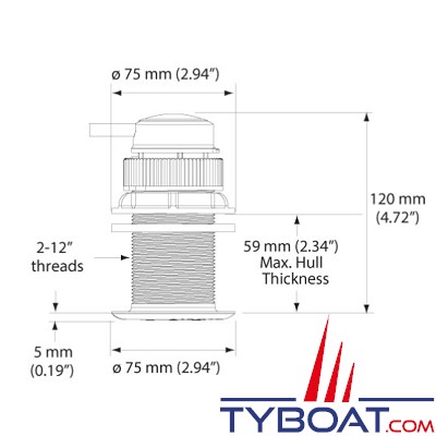 Airmar - Capteur vitesse / température DX900+ NMEA0183 et bluetooth