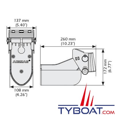 Airmar - Sonde BroadBand CHIRP TM265LH (basses et hautes fréquences) DT XID 42-65/130-210 kHz - 1 kW - Profondeur/température