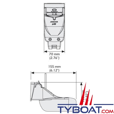 Airmar - Sonde tableau arrière plastique P66 DsT 50/200 kHz - Profondeur/température/vitesse - Connecteur Furuno (10 broches)
