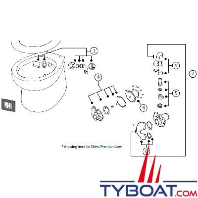 Albin Pump Marine - Kit complet de joints pour toilettes Design et Premium