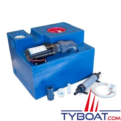 Albin Pump Marine - Kit complet réservoir eaux noires - Capacité 47 Litres - 12 volts - 03-02-009