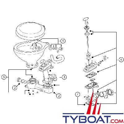 Albin Pump Marine - Kit de joints de pompe pour wc manuel