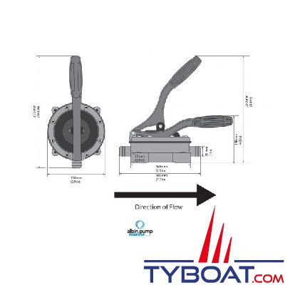 Albin Pump Marine - Pompe de cale à main Ø tuyau 25mm (1