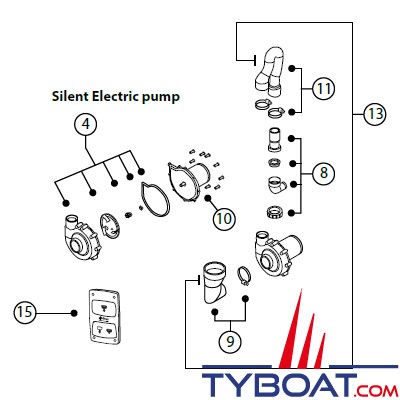 Albin Pump Marine - WC marin électrique Design silencieux - 12 Volts - 07-03-045