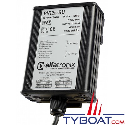 Alfatronix - Convertisseur élévateur de tension 12/24 volts 12 Ampères RU Système durci IP65