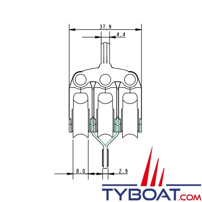 Allen - Dynamic 20 A2025 - Poulie triple à ringot - cordage Ø 6mm