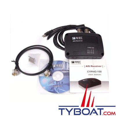 Amec - Récepteur AIS CYPHO-150S - USB / NMEA0183 avec splitter d'antenne VHF intégré