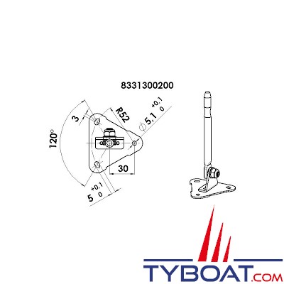 Aqua Signal - 8331300200 - Support pour projecteur de recherche 