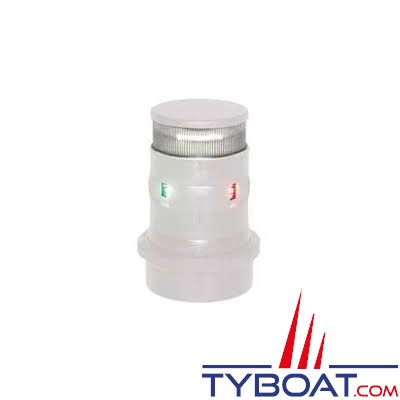 Aqua Signal - série 34 - Feu tricolore LED mât + mouillage - Blanc - 12/24 Volts