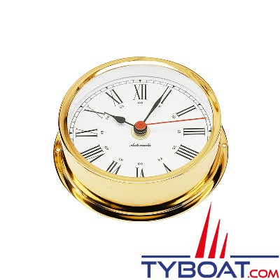 Horloge Marine à Quartz En Laiton Plaqué Or Autonautic R95D - Diamètre 95mm - Pour Bateau, Caravane, Camping-car - Mouvement Allemand, Fixation Facile