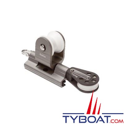 Barton Marine - Avale-tout tractable pour rail en T - largeur 32 mm + poulie