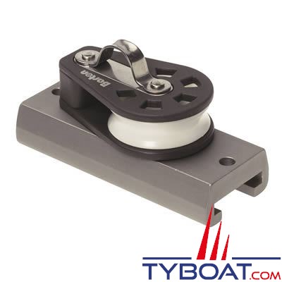 Barton Marine - Poulie de renvoie pour rail en T - largeur 32 mm + pontet