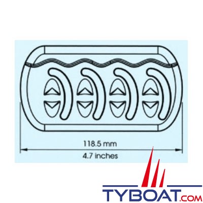 BEP Marine - Tableau électrique 4 interrupteurs 16A - à bascule flexibles - Etanche - Anthracite