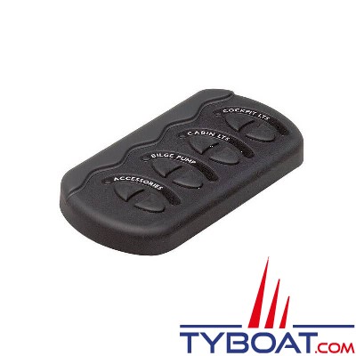 BEP Marine - Tableau électrique 4 interrupteurs 16A - à bascule flexibles - Etanche - Anthracite
