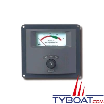 BEP Marine - Volmètre analogique 3 parcs de batteries 12 Volts (8-16 Volts)