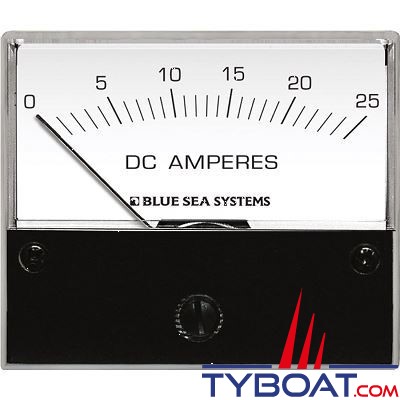 Blue Sea Systems - Ampèremètre dc 0–25 Ampères avec shunt interne - 8005  BLUE SEA SYSTEMS BS-8005 