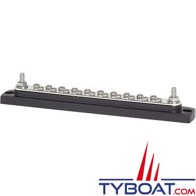 Blue Sea Systems - Bornier de connexion 2302 Bus bar 22 plots 150A - 20 x 8-32 / 2 x 1/4