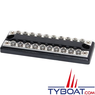 Blue Sea Systems - Bornier de connexion Dual Bus 100A - 2 x 10 circuits