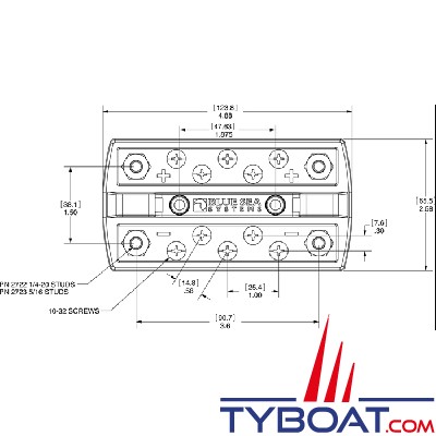 Blue Sea Systems - Bornier de connexion Dual Bus Plus 150A - 5 circuits - avec capot de protection - 2722