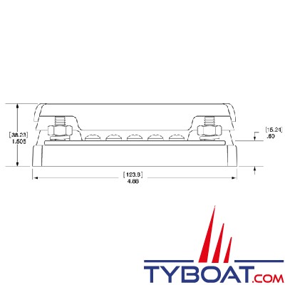 Blue Sea Systems - Bornier de connexion Dual Bus Plus 150A - 5 circuits - avec capot de protection - 2722