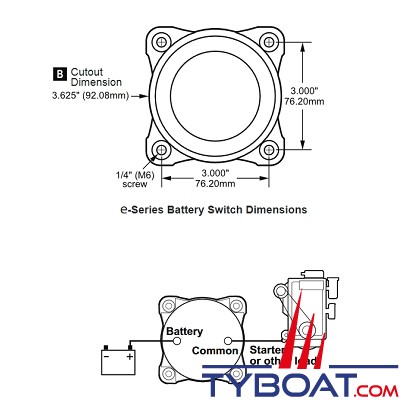 Blue Sea Systems - Commutateur batterie on/off - 9003E