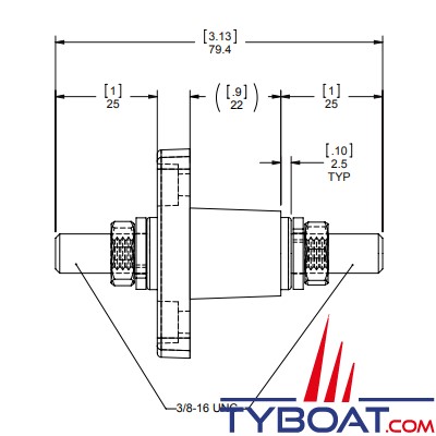 Blue Sea Systems - connecteur passe cloison 2203 - 10mm 3/8