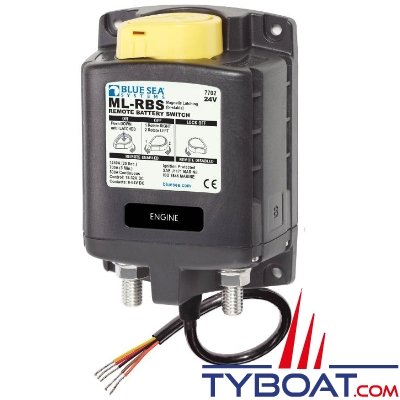 Blue Sea Systems - Coupe-batterie à distance ML-RBS 7702 - 24V DC 500A avec commande manuelle