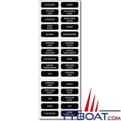 Blue Sea Systems - Kit 30 étiquettes pour tableau - 8030