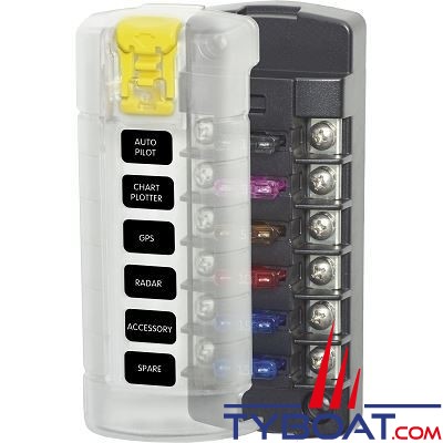 Blue Sea Systems - Porte-fusible ST-Blade 6 circuits indépendants