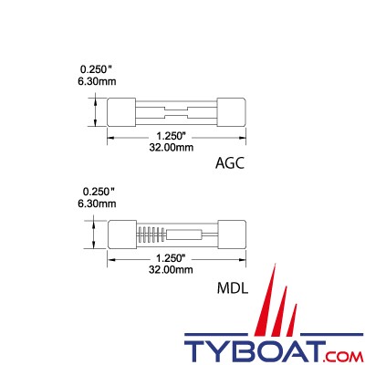 Blue Sea Systems - Porte-fusible verre