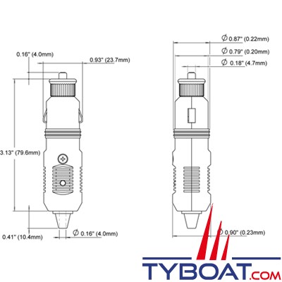 Blue Sea Systems - Prise allume-cigare avec câble d'extension - 12 Volts d.c 