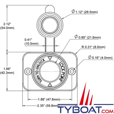 Blue Sea Systems - Prise de bord allume cigare - 12 Volts d.c 