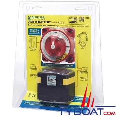 Blue Sea Systems - Kit Relais de charge batterie - 120 A - 7650