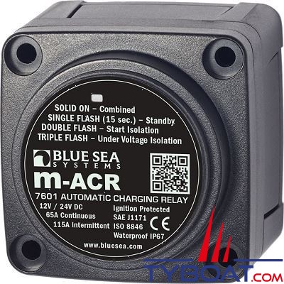 Blue Sea Systems - Relais de charge série m  65a 12/24v acr - 7601