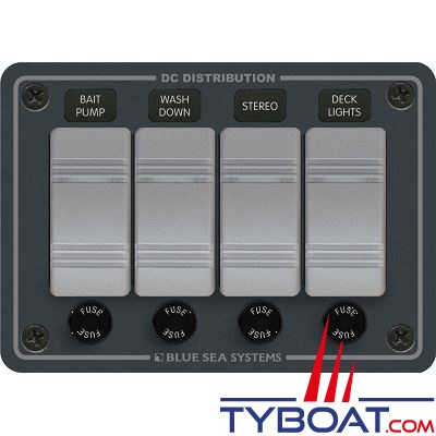 Blue Sea Systems - Tableau contura 12 Volts d.c agc 4 positions horizontal - 8262