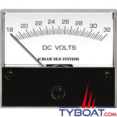 Blue Sea Systems - Voltmètre analogique - 18 à 32 Volts pour courant continu