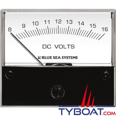 Blue Sea Systems - Voltmètre analogique - 8 à 16 Volts pour courant continu