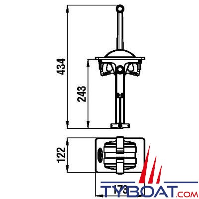 Boîtier de commande moteur RIVIERA bi-levier droit - inverseur + inverseur