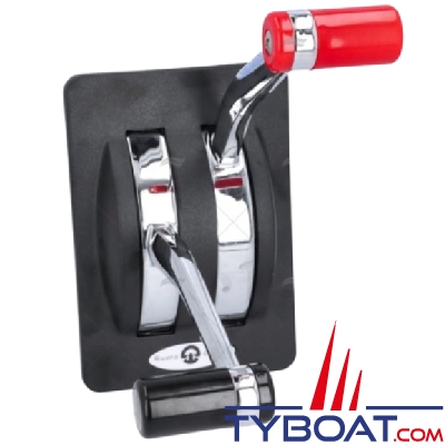 Rivièra - Boîtier de commande moteur CB02 - bi-leviers inclinés inverseur + gaz (inverseur à gauche) avec sécurité - noir