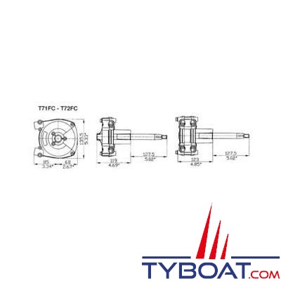 Ultraflex - Boitier de direction T71FC pour moteur hors-bords jusqu'à 235CV
