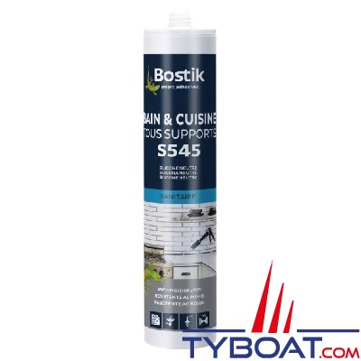 Bostik - S545 - Mastic silicone acétique - Joints d'étanchéité et assemblage - Tous supports - Gris Anthracite - Cartouche 300 ml