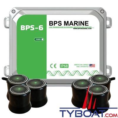 BPS Marine - Antifouling à Ultrasons BPS-6 - 12 Volts -  6 émetteurs de coque - Pour bateau jusqu'à 19 mètres