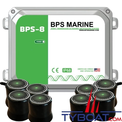BPS Marine - Antifouling à Ultrasons BPS-8 - 12 Volts -  8 émetteurs de coque - Pour bateau jusqu'à 24 mètres