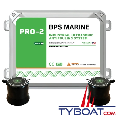BPS Marine - Antifouling à Ultrasons PRO-2 - 24 Volts -  2 émetteurs de coque - Pour bateau jusqu'à 10 mètres