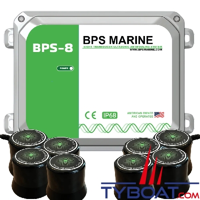 BPS Marine - Antifouling à Ultrasons PRO-8 - 24 Volts -  8 émetteurs de coque - Pour bateau jusqu'à 27 mètres